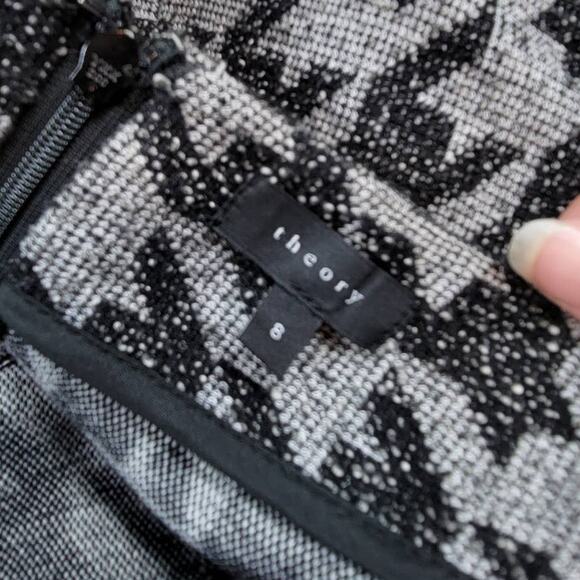 Theory Gida Gray & Black Houndstooth Preppy Academia High Waist Mini Skirt 8 - Picture 8 of 10